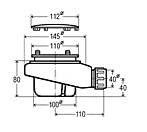Douchebakafvoer Viega Tempoplex 90x60 mm verlaagd Chroom Viega