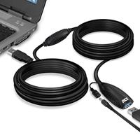 ACT AC6110 Actieve USB verlengkabel USB 2.0, kabel 10m, versterkt tot 2x USB signaal, incl. voedingsingang 5V, voor printer, camera, muis etc. - thumbnail