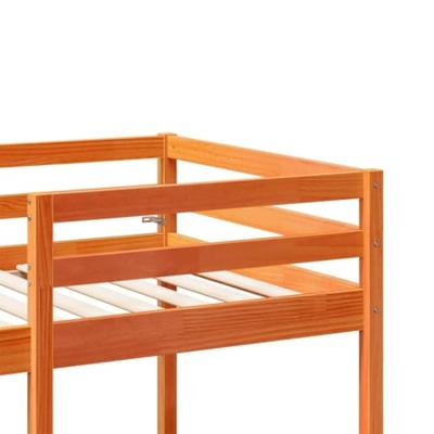 Hoogslaper met bureau en stoelen grenenhout wasbruin 90x190 cm