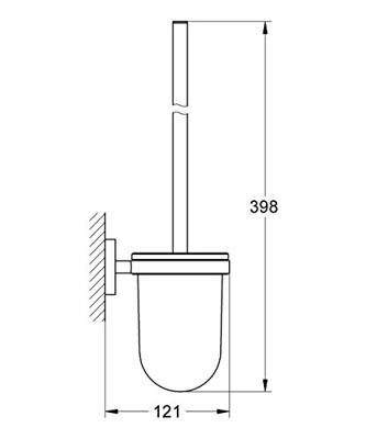 GROHE Essentials Toiletborstelhouder - wandmontage - rond - open - chroom 40374001