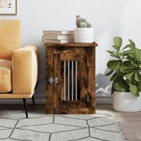 Hondenbench 45x62x59 cm bewerkt hout gerookt eikenkleurig - thumbnail
