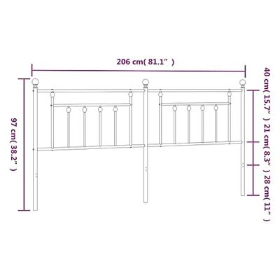 Hoofdbord 200 cm metaal wit Hoofdbord 200 cm metaal wit