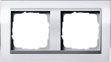 Gira Event Clear Zuiverwit / Aluminum 2-voudig