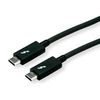 ROLINE Thunderbolt™ 3 kabel, C-C, ST/ST, 20Gbit/s, 100W, zwart, 2 m - thumbnail