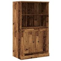 Hoge kast 60x35,5x103,5 cm bewerkt hout oud houtkleurig - thumbnail