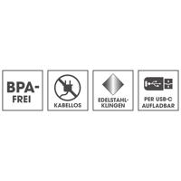 GourmetMaxx Staafmixer 200 W Werkt op accu/batterij, Met hakmolenopzet, Met garde, Incl. mixopzet Zwart, Zilver - thumbnail