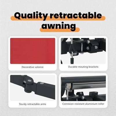 VidaXL Inklapbaar zonnescherm rood 300 x 250 cm polyester en metaal VidaXL Inklapbaar zonnescherm rood 300 x 250 cm polyester en metaal