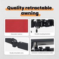 VidaXL Inklapbaar zonnescherm rood 300 x 250 cm polyester en metaal - thumbnail