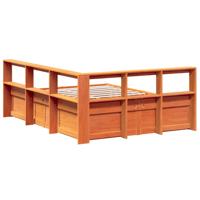 Bed met boekenkast zonder matras grenenhout wasbruin 160x200 cm - thumbnail