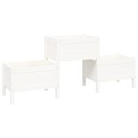 VidaXL Plantenbak 178,5x44x75 cm massief grenenhout wit - thumbnail