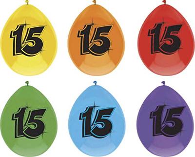 Ballonnen 15 Jaar Kleurenmix