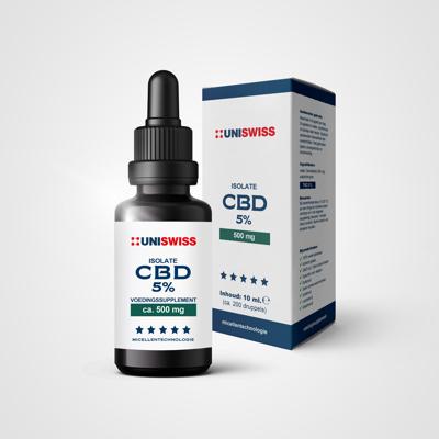 Uniswiss CBD isolate 5% (wateroplosbaar) 10 Milliliter