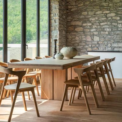 Ethnicraft Uitschuifbare Eettafel 'Double' Geolied Eikenhout, 200/300 x 100cm, kleur Naturel