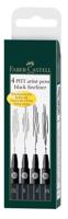 Faber Castell Tekenstift Pitt Artist Pen - etui 4 stuks - zwart - thumbnail