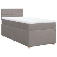Boxspring met matras stof taupe 140x200 cm - thumbnail