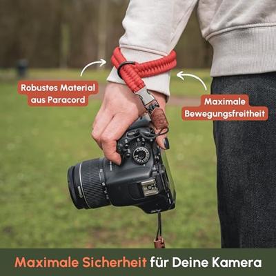 C-Rope Claw Camera wrist strap Bright Red, 30cm Paracord