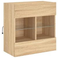 Tv-wandmeubel met LED-verlichting 58,5x30x60,5 cm sonoma eiken - thumbnail