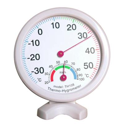 TH108 Mini ronde klok-vormig overdekt buiten Hygrometer vochtigheid-Thermometer temperatuurmeter willekeurige kleur levering