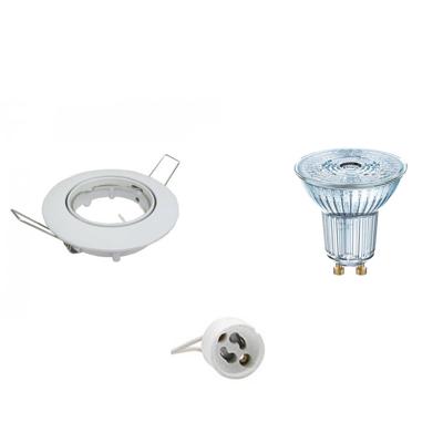 GU10 Inbouwspot Set - Glans Wit - Inbouw Rond - Dimbaar - Kantelbaar - LEDVANCE Parathom PAR16 940 36D - 3.4W - Natuurlijk Wit 4000K - Ø82mm