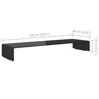 TV-meubel/monitorverhoger zwart 100x30x13 cm glas - thumbnail