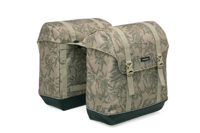 New looxs fietstas alba double - mik bagagedrager - waterafstotend polyester - 42l - bamboo zwart