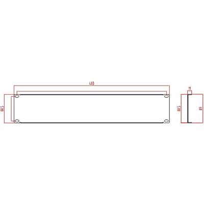 Renkforce RF-3429136 19 inch Afdekking voor patchkast 2 HE Donkergrijs