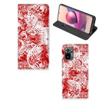 Mobiel BookCase Xiaomi Redmi Note 10 4G | 10S | Poco M5s Angel Skull Rood - thumbnail