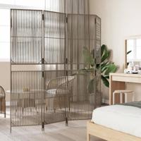 Kamerscherm 4 panelen poly rattan grijs - thumbnail