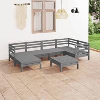 7-delige Loungeset massief grenenhout grijs - thumbnail