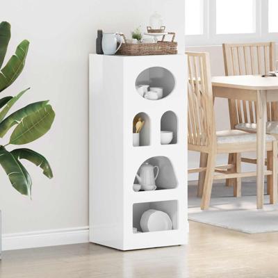 Dressoir Hoogglans wit 40 x 35 x 100,5 cm Bewerkt hout