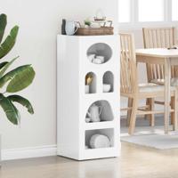 Dressoir Hoogglans wit 40 x 35 x 100,5 cm Bewerkt hout - thumbnail