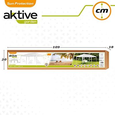 Tuinhuisje Aktive 300 x 255 x 600 cm Metaal Wit Plastic