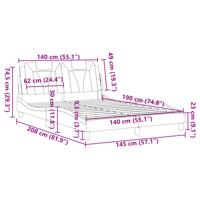 Bedframe met hoofdbord kunstleer bruin 140x190 cm - thumbnail