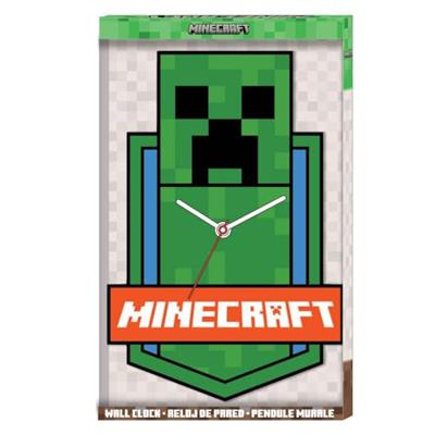 wandklok Minecraft 50x35 cm - groen