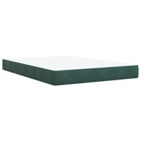 Boxspring met matras fluweel donkergroen 140x200 cm - thumbnail