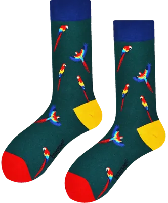 Benyson Sokken Papegaai - Organisch katoen 1- Paar - Vrolijke katoenen sokken met leuke en grappige print - Dames - Heren