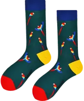 Benyson Sokken Papegaai - Organisch katoen 1- Paar - Vrolijke katoenen sokken met leuke en grappige print - Dames - Heren - thumbnail