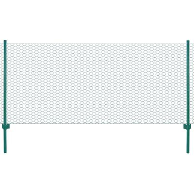 VidaXL Draadgaashek met palen 25x0,75 m staal groen