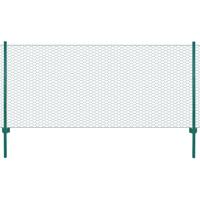 VidaXL Draadgaashek met palen 25x0,75 m staal groen - thumbnail