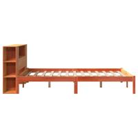Bed met boekenkast zonder matras grenenhout wasbruin 160x200 cm - thumbnail