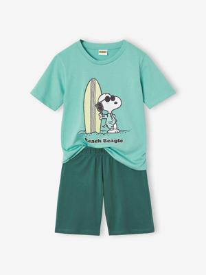 Jungen Sommer-Schlafanzug PEANUTS SNOOPY mit Surfer-Print smaragdgroen Jungen Sommer-Schlafanzug PEANUTS SNOOPY mit Surfer-Print smaragdgroen