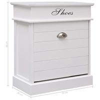 VidaXL Schoenenkast 50x28x58 cm paulowniahout wit - thumbnail