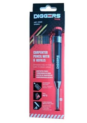 Diggers Markeerpotlood | Inclusief 6 Vullingen - DIG006 Diggers Markeerpotlood | Inclusief 6 Vullingen - DIG006