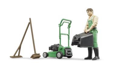 Bruder world Tuinier met grasmaaier