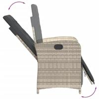 9-delige Tuinset met kussens poly rattan lichtgrijs - thumbnail