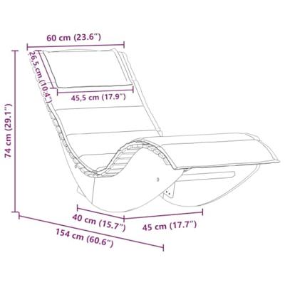 Ligstoel 2 pcs Bruin 60 x 154 x 74cm Massief acaciahout