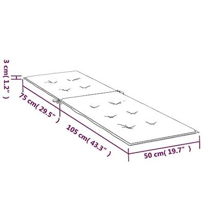 VidaXL Terrasstoelkussen (75+105)x50x4 cm taupe