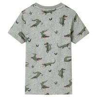 Kindershirt 128 gemleerd lichtkaki - thumbnail