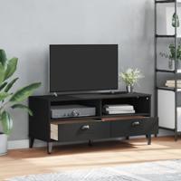 Tv-meubel VIKEN bewerkt hout zwart - thumbnail