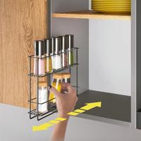 Metaltex uitschuifbaar kruidenrek zwart - thumbnail